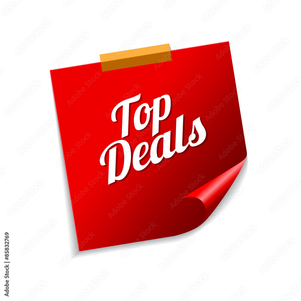 Top Deals Red Sticky Notes Vector Icon Design Top Deals Red Sticky Notes Vector Icon Design
