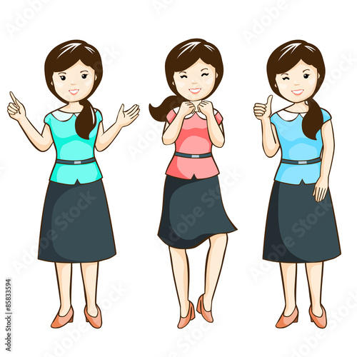 character office women in pack vector photo