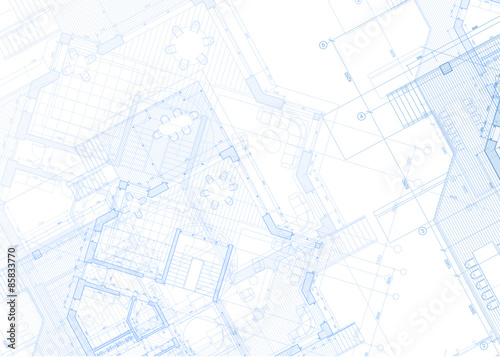 architecture blueprint - house plan / vector illustration
 photo