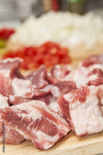 Ingredients for prepare stuffed pork ribs