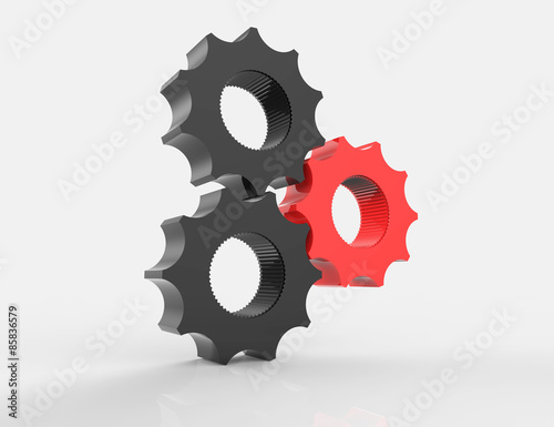 Cog gears mechanism concept. 3d