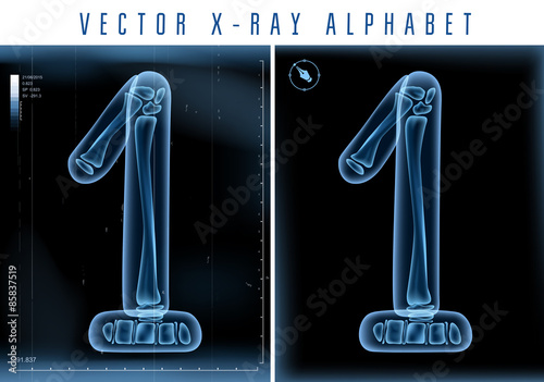 Vector blue 3D x ray style alphabet vector for unique logo or
