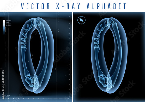 Vector blue 3D x ray style alphabet vector for unique logo or