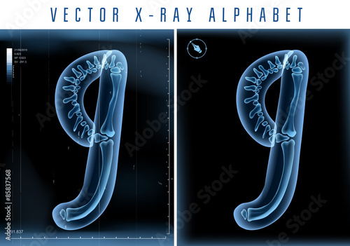 Vector blue 3D x ray style alphabet vector for unique logo or