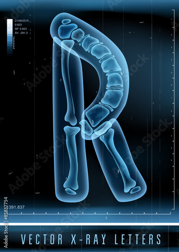 Vector blue 3D x ray style alphabet vector for unique logo or