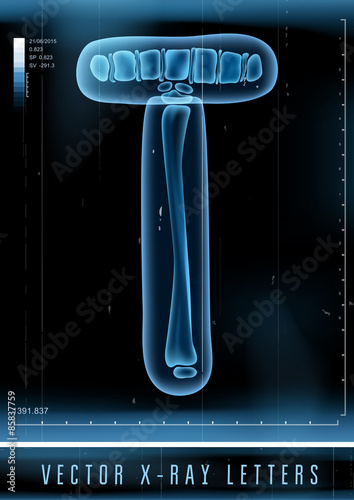 Vector blue 3D x ray style alphabet vector for unique logo or