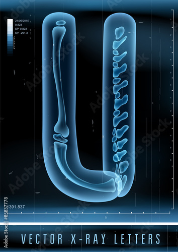 Vector blue 3D x ray style alphabet vector for unique logo or