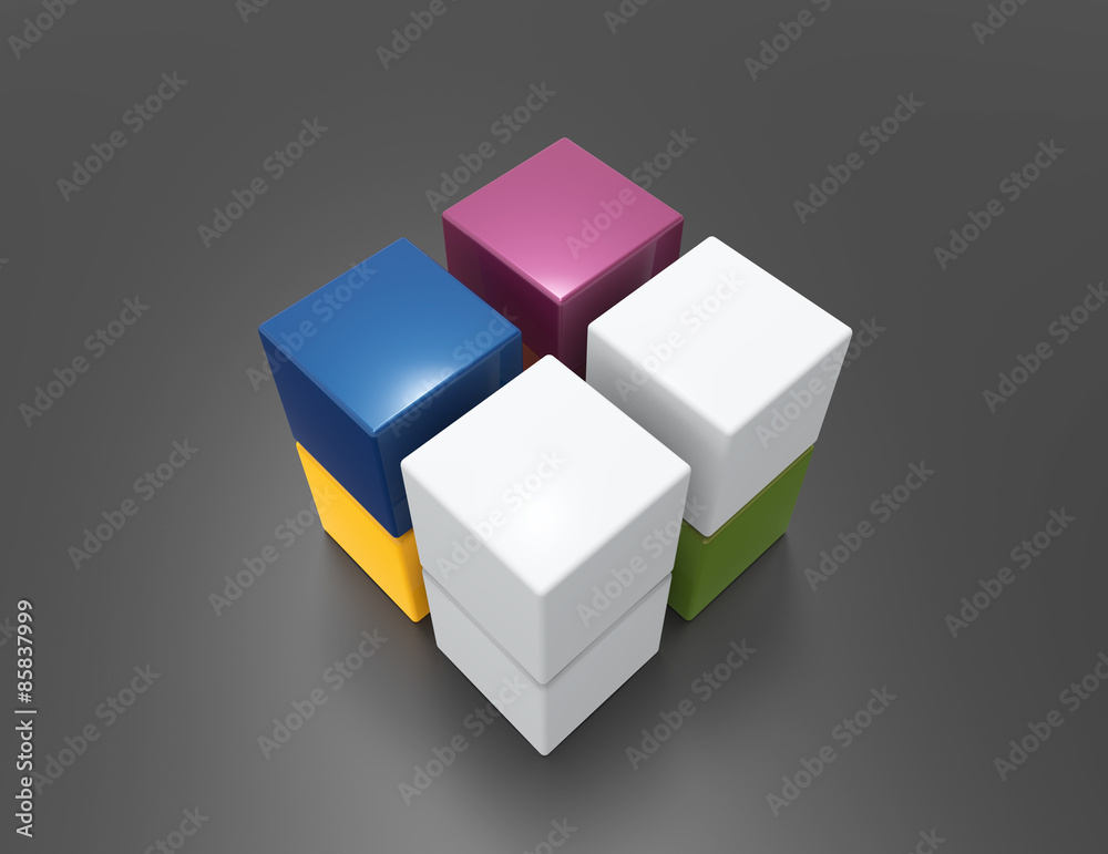 Fototapeta premium cube infographic template 4 color