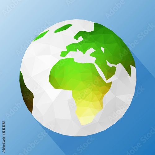 Earth. Low poly vector illustration