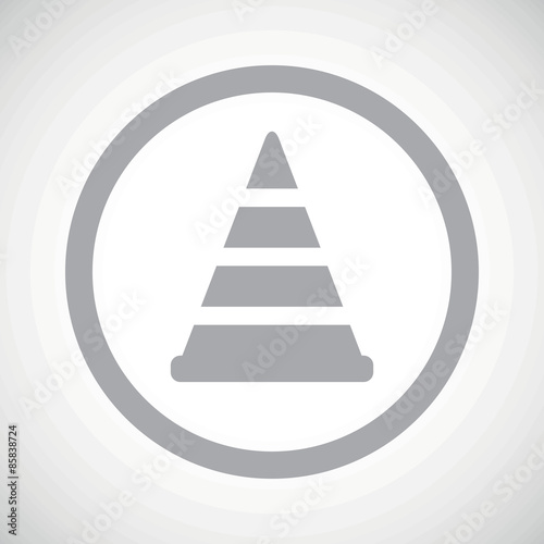 Grey traffic cone sign icon