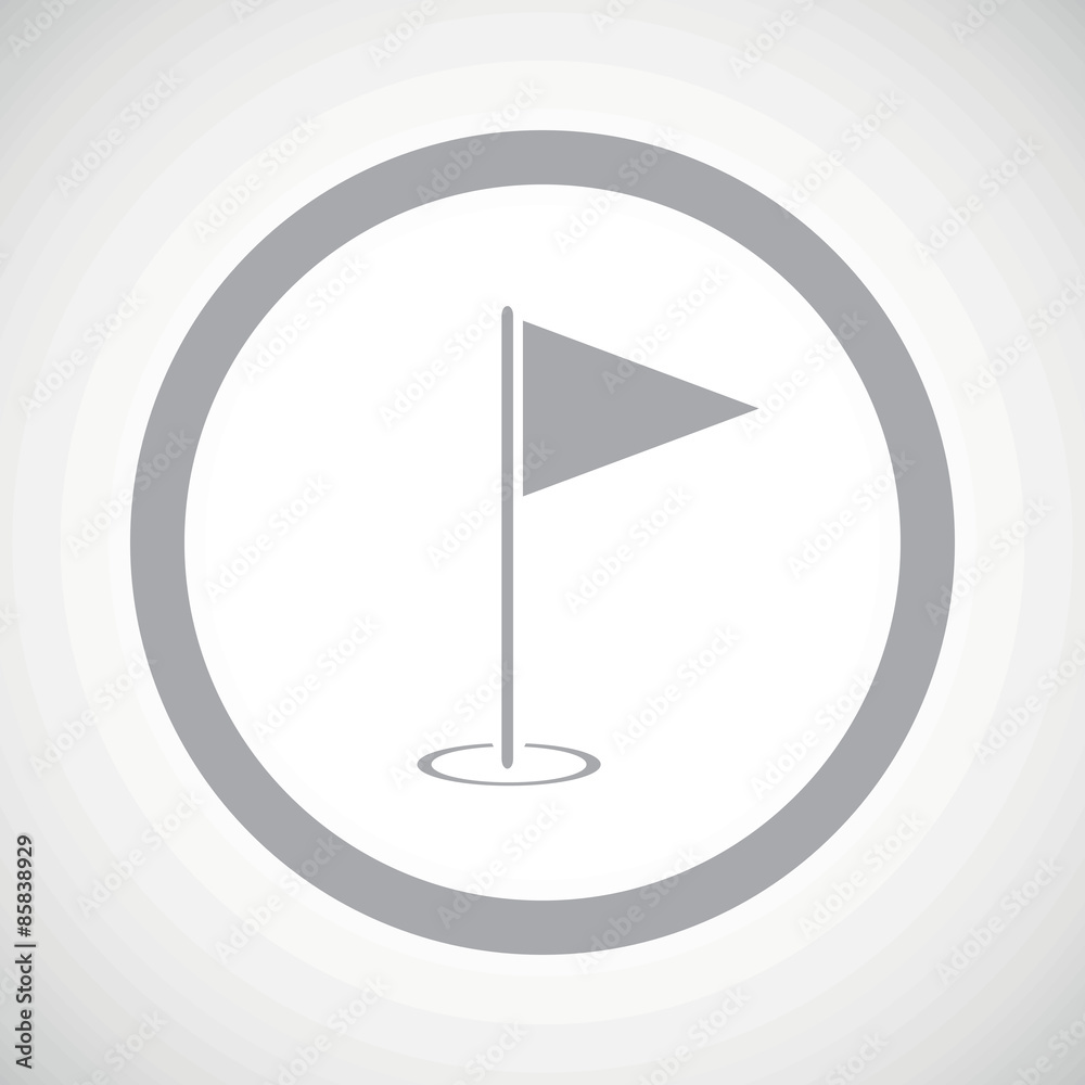 Grey flagstick sign icon