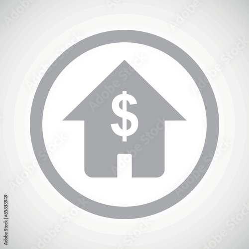 Grey dollar house sign icon