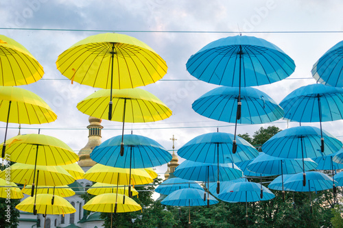 Wallpaper Mural Blue and yellow umbrellas Torontodigital.ca