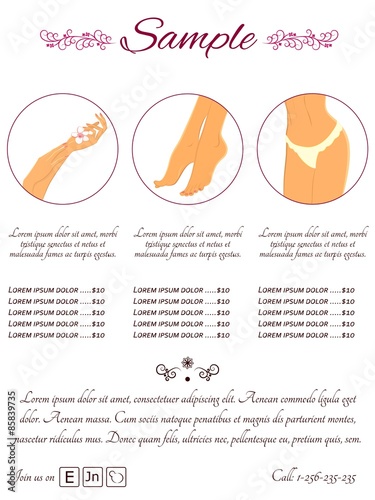 Vector flat banner template for beauty salon. Flat banner of man