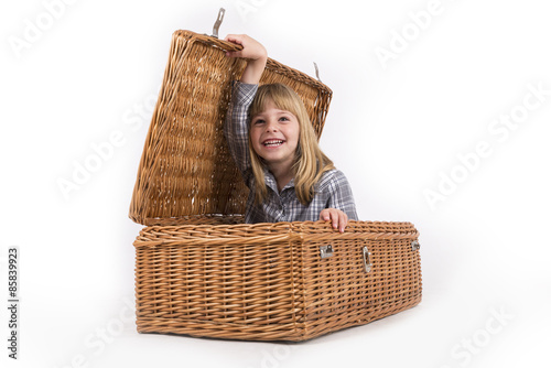 Beautiful little girl smiling with blonde hair