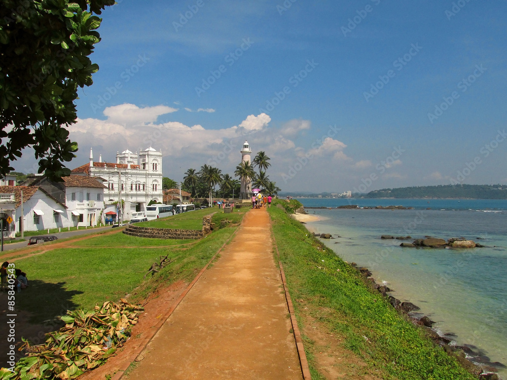 Road to lighthouse at Fort Galle, Sri-Lanka