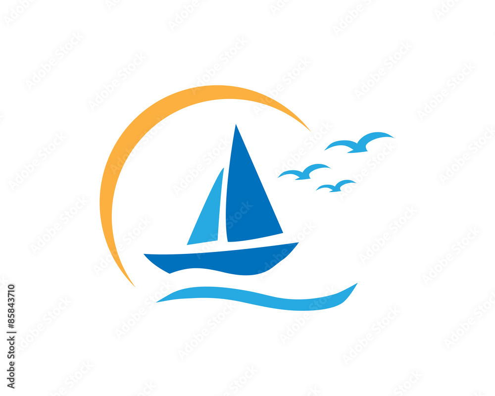 Sail Boat Ship Yachts Logo