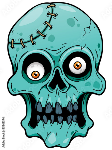 Vector illustration of Cartoon zombie face
