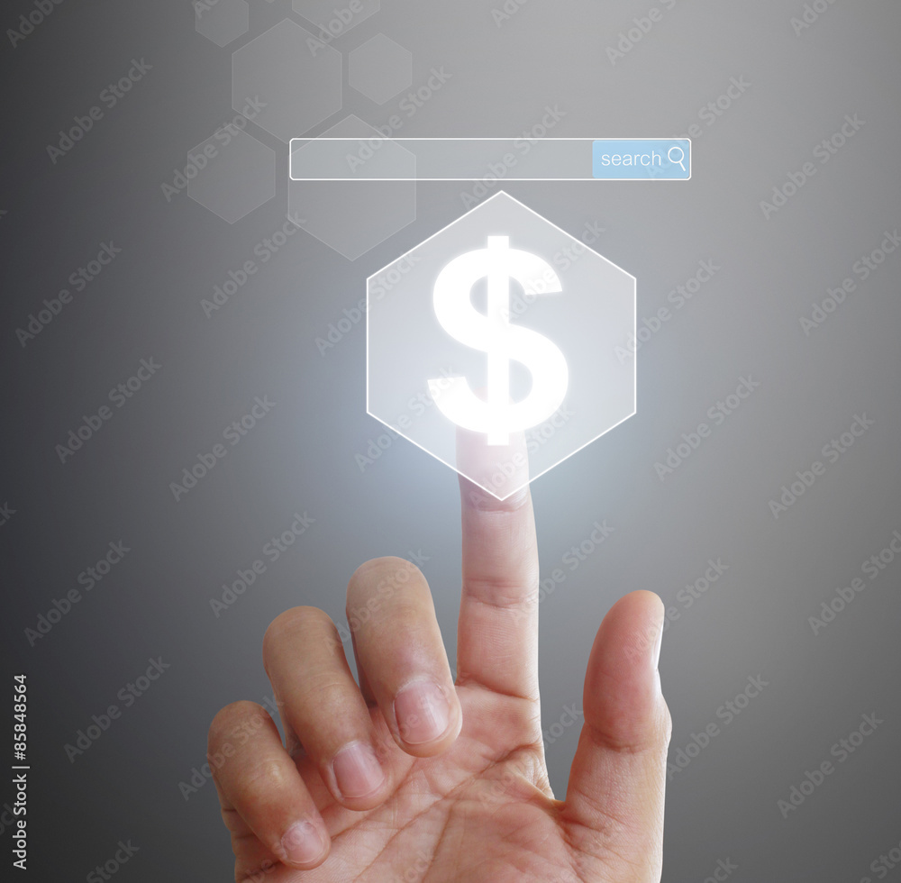 male touching virtual icon social network male touching virtual icon social network