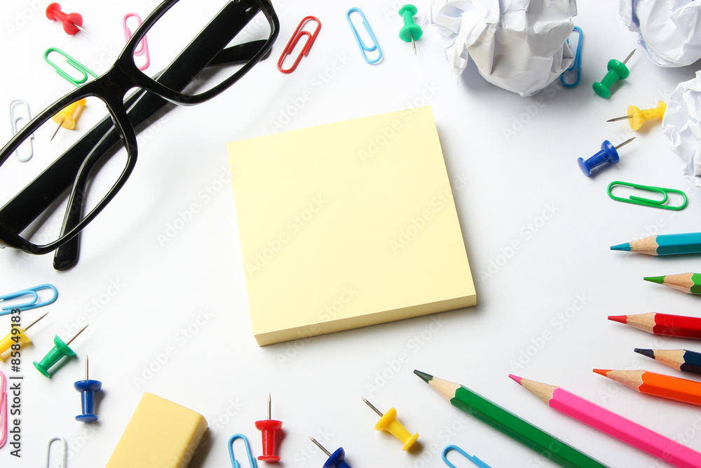 School supplies background School supplies background