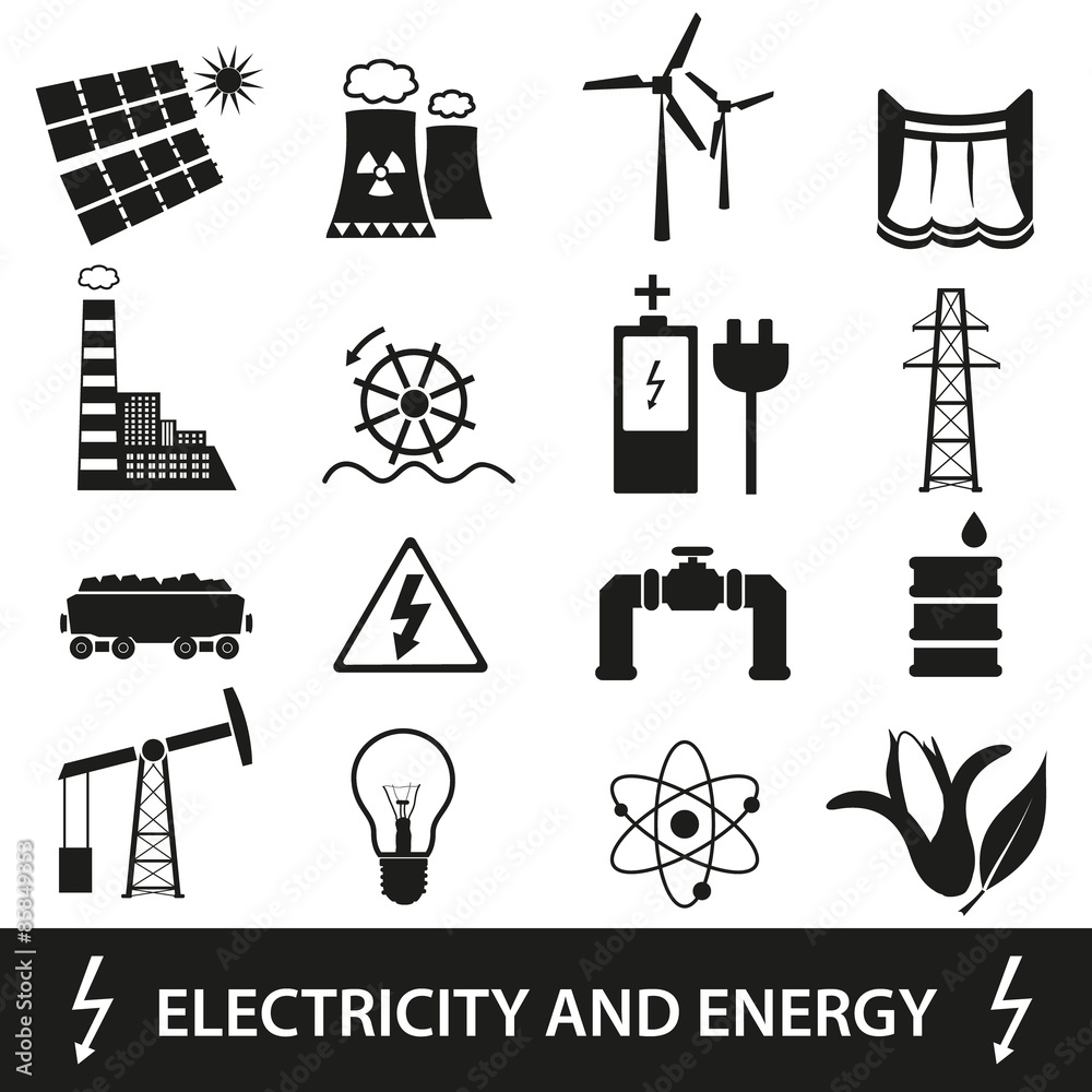 electricity and enegry icons and symbol eps10