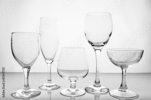 Collage of empty glasses