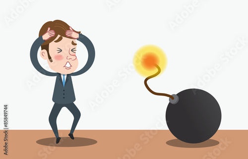 Drawing flat character design solving concept 