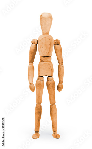 Wood figure mannequin with bodypaint - Orange photo