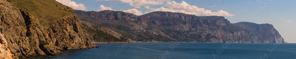 panorama of the rocky shore