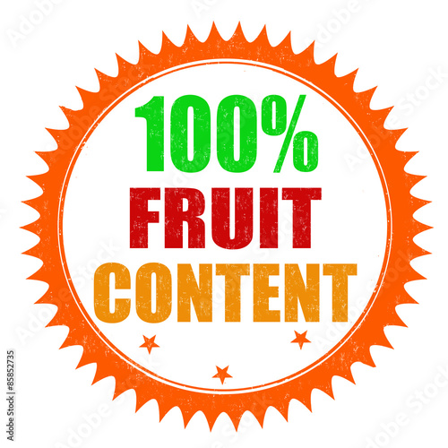 One hundred percent fruit content stamp