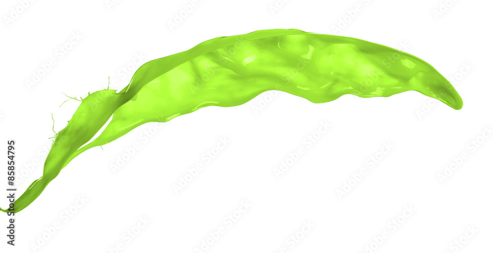 Isolated shot of green paint splash on white background Isolated shot of green paint splash on white background