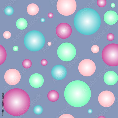Colored spheres, seamless pattern, vector illustration © bellastera