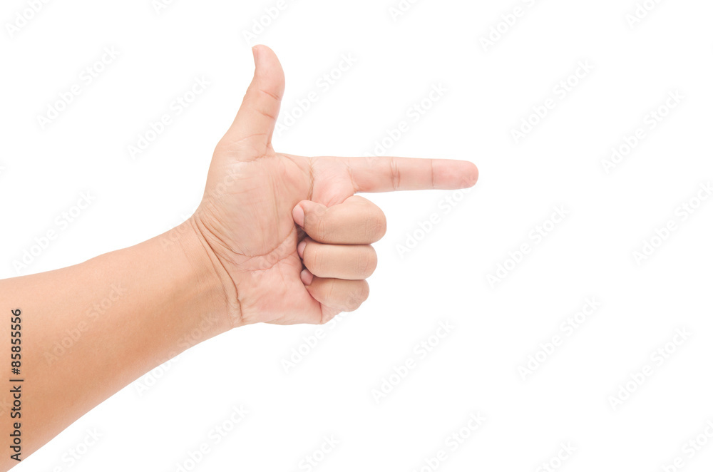 man hand sign isolated on white background man hand sign isolated on white background