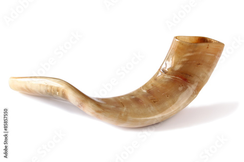 shofar (horn) isolated on white. jewish traditional symbol
