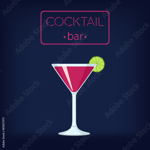 Cosmopolitan Cocktail Illustration