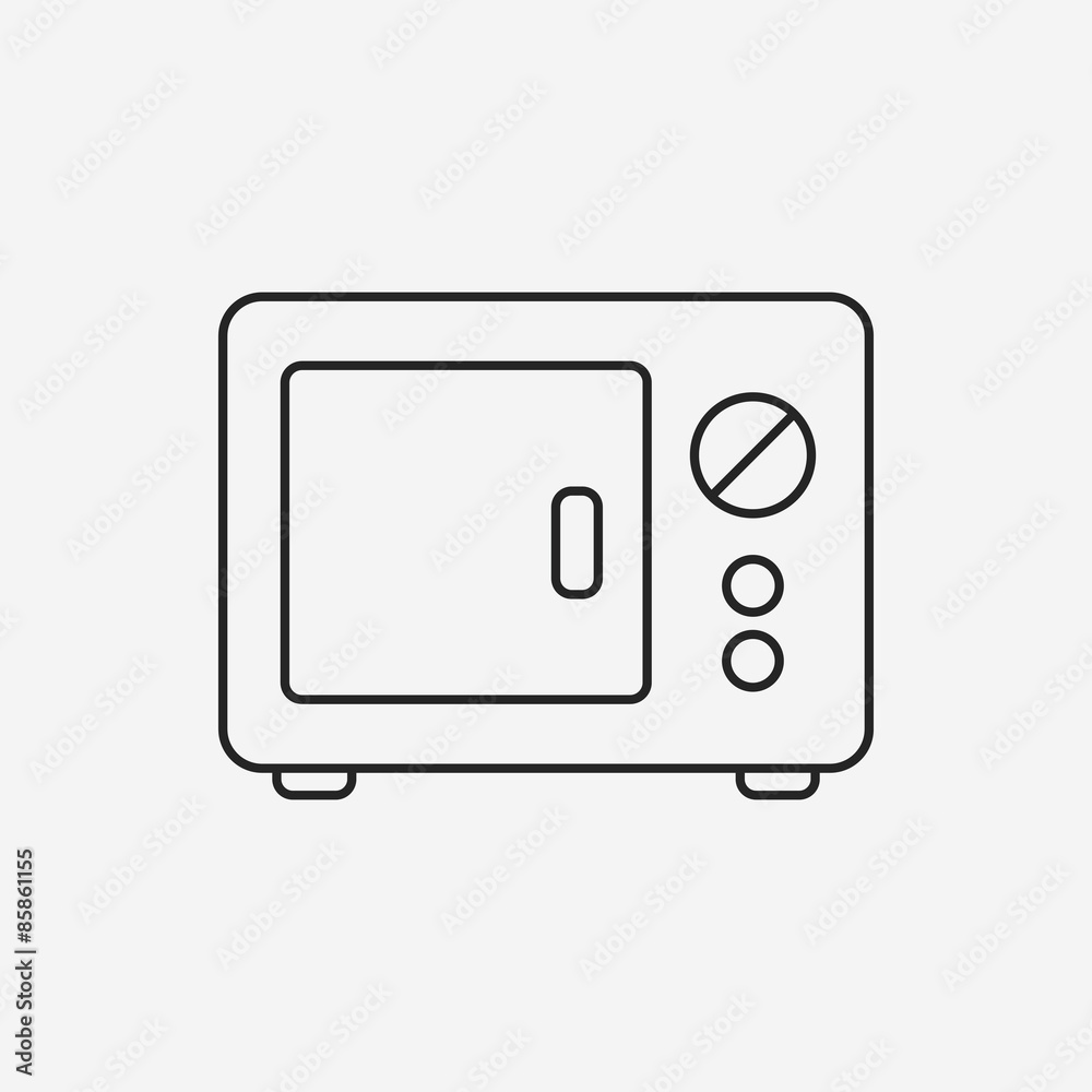 microwave line icon microwave line icon