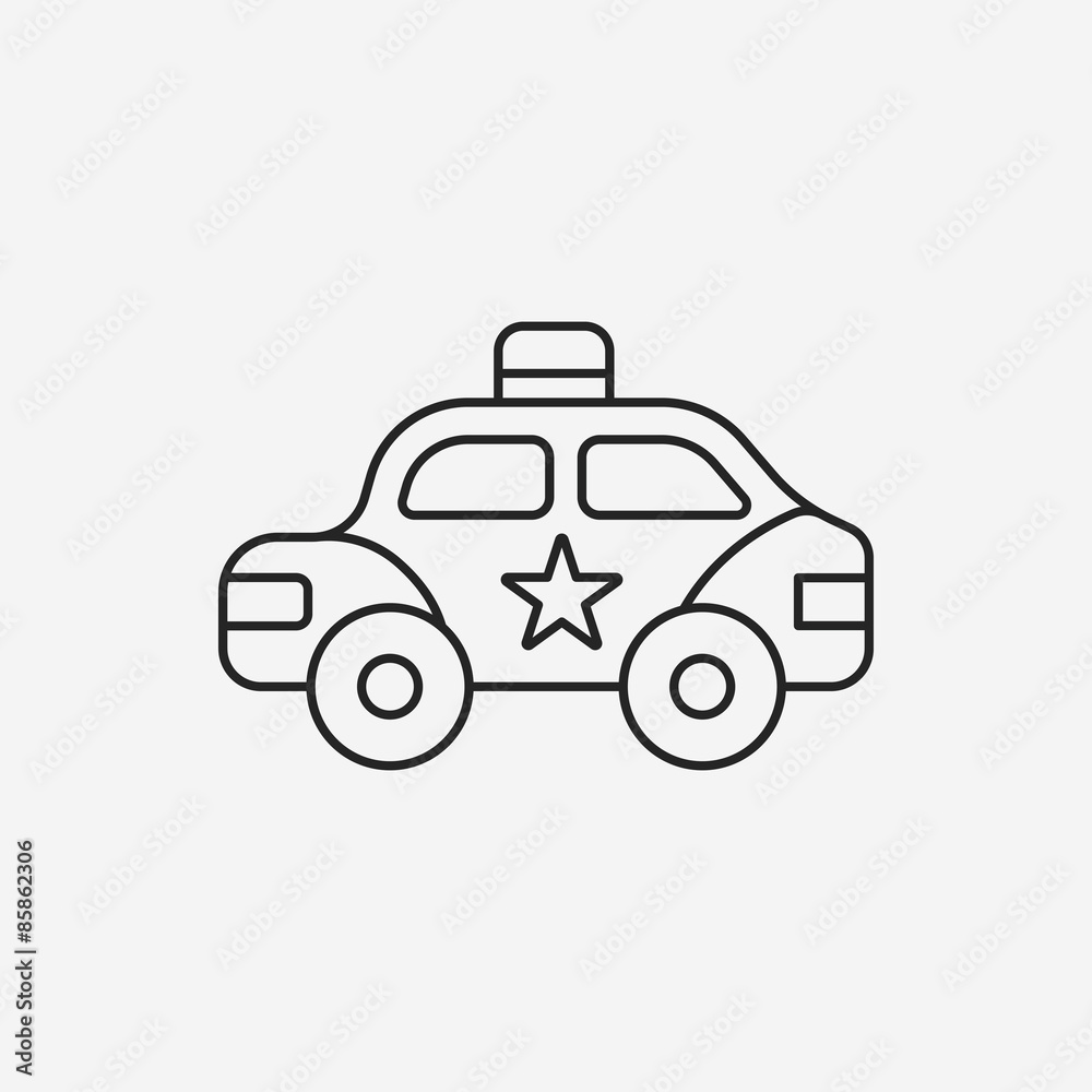 police car line icon