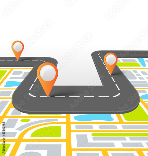 Road Vector Information Background with Map