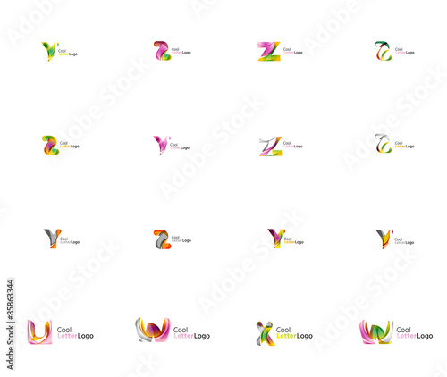 Set of universal company logo ideas  business icon collection