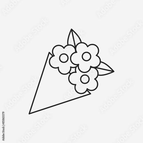 flower bouquet line icon