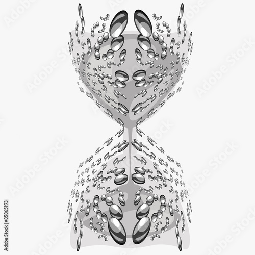 hourglass, a sand molecular watch, isolated, vector, modern