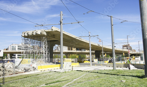 Deconstrucción de la anilla viaria, Les Glories Catalanes, Barcelona photo