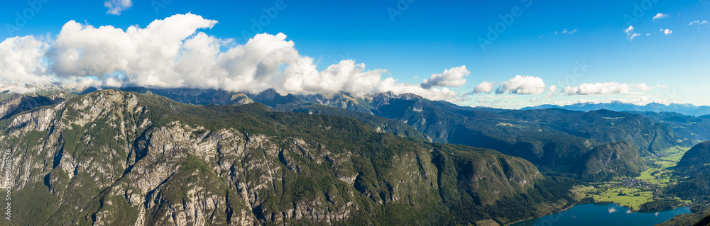Bohinj from Vogel cable car top station. Julian Alps. Slovenia