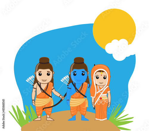 Lord Rama, Sita and Laxmana