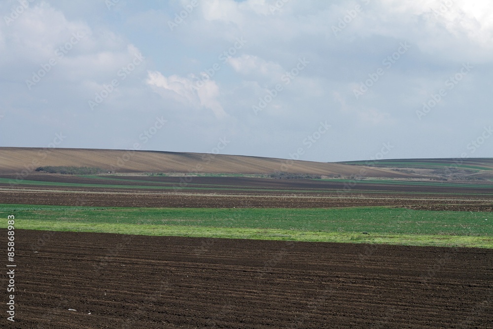Farm Landscape of Ploughed Earth Farm Landscape of Ploughed Earth