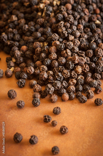 Black pepper (Piper nigrum) the world's most traded spice and most commonly used