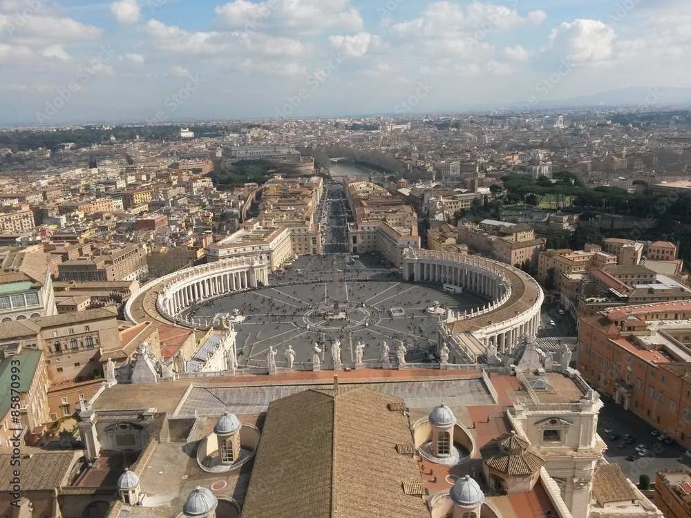 A view of Rome from the dome of St Peter's basilica in Vatican