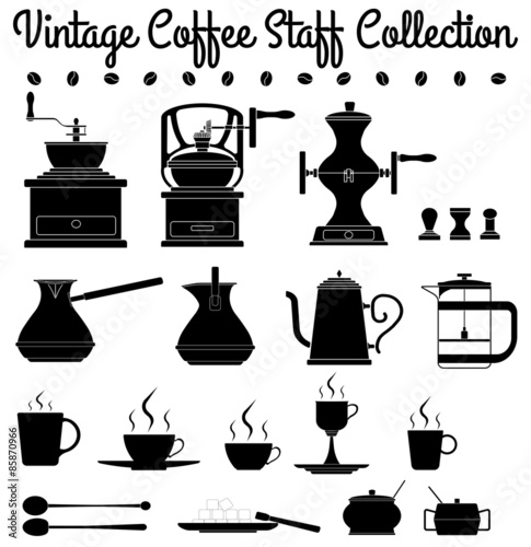 Coffee staff silhouettes
