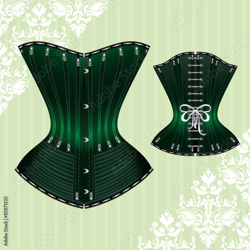 Fotografie, Tablou Green vector corset