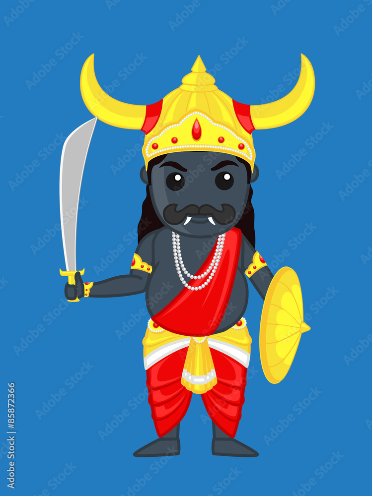 Image of Sketch Ten Headed Ravan Statue During Dasara Fesitival Editable  Vector Outline Illustration-ED367980-Picxy
